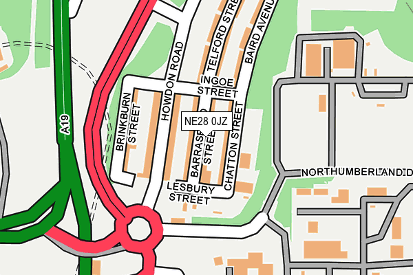 NE28 0JZ map - OS OpenMap – Local (Ordnance Survey) NE28 0JZ map - OS OpenMap – Local (Ordnance Survey)