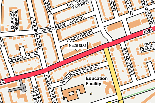 NE28 0LQ map - OS OpenMap – Local (Ordnance Survey) NE28 0LQ map - OS OpenMap – Local (Ordnance Survey)