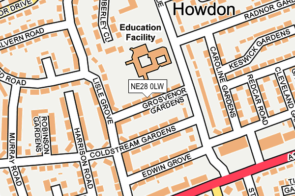 NE28 0LW map - OS OpenMap – Local (Ordnance Survey) NE28 0LW map - OS OpenMap – Local (Ordnance Survey)