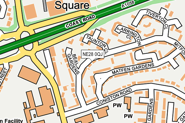 NE28 0QJ map - OS OpenMap – Local (Ordnance Survey) NE28 0QJ map - OS OpenMap – Local (Ordnance Survey)