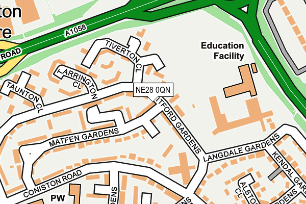 NE28 0QN map - OS OpenMap – Local (Ordnance Survey) NE28 0QN map - OS OpenMap – Local (Ordnance Survey)
