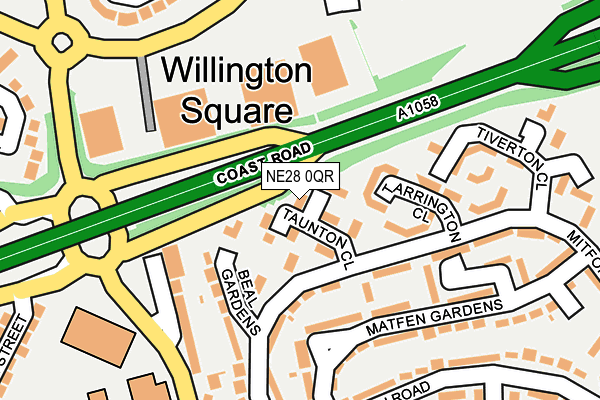 NE28 0QR map - OS OpenMap – Local (Ordnance Survey) NE28 0QR map - OS OpenMap – Local (Ordnance Survey)