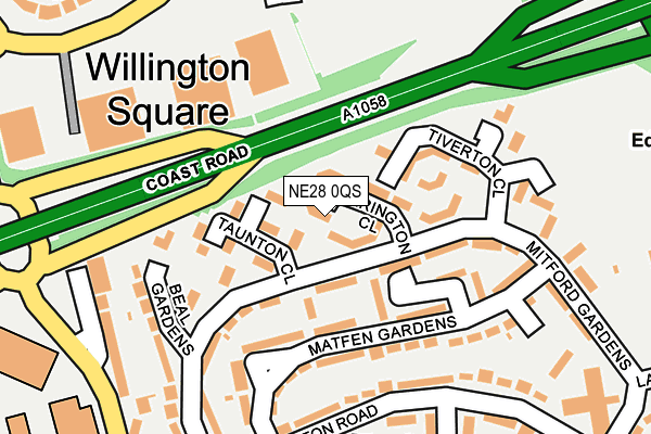 NE28 0QS map - OS OpenMap – Local (Ordnance Survey) NE28 0QS map - OS OpenMap – Local (Ordnance Survey)