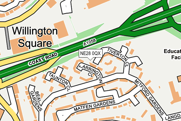 NE28 0QX map - OS OpenMap – Local (Ordnance Survey) NE28 0QX map - OS OpenMap – Local (Ordnance Survey)