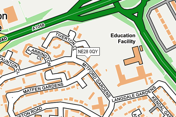 NE28 0QY map - OS OpenMap – Local (Ordnance Survey) NE28 0QY map - OS OpenMap – Local (Ordnance Survey)