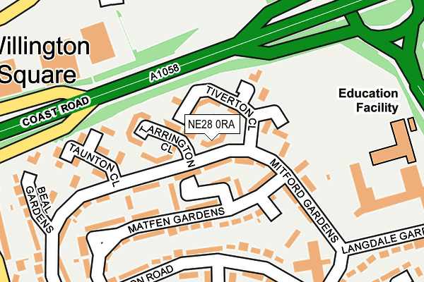 NE28 0RA map - OS OpenMap – Local (Ordnance Survey) NE28 0RA map - OS OpenMap – Local (Ordnance Survey)