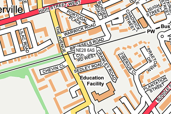 NE28 6AS map - OS OpenMap – Local (Ordnance Survey) NE28 6AS map - OS OpenMap – Local (Ordnance Survey)
