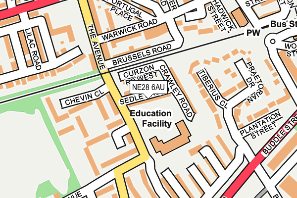 NE28 6AU map - OS OpenMap – Local (Ordnance Survey) NE28 6AU map - OS OpenMap – Local (Ordnance Survey)