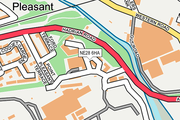NE28 6HA map - OS OpenMap – Local (Ordnance Survey) NE28 6HA map - OS OpenMap – Local (Ordnance Survey)