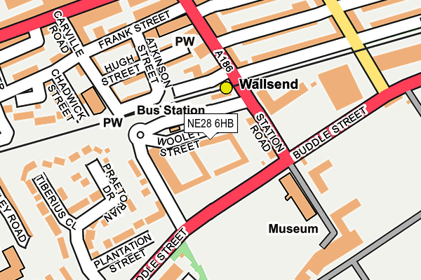 NE28 6HB map - OS OpenMap – Local (Ordnance Survey)