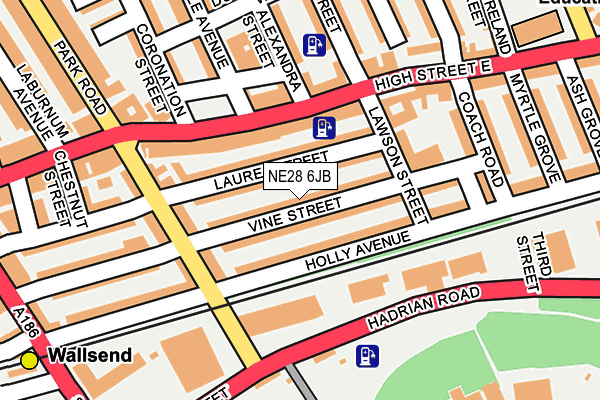 NE28 6JB map - OS OpenMap – Local (Ordnance Survey)