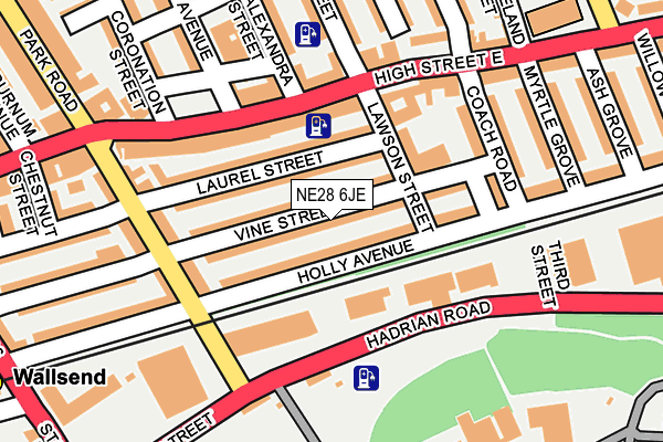 NE28 6JE map - OS OpenMap – Local (Ordnance Survey)