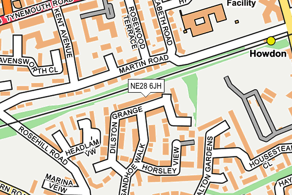 NE28 6JH map - OS OpenMap – Local (Ordnance Survey) NE28 6JH map - OS OpenMap – Local (Ordnance Survey)