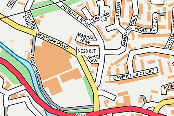 NE28 6JT map - OS OpenMap – Local (Ordnance Survey) NE28 6JT map - OS OpenMap – Local (Ordnance Survey)