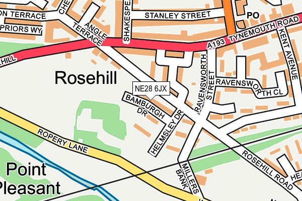 NE28 6JX map - OS OpenMap – Local (Ordnance Survey)
