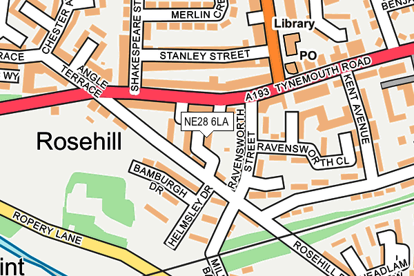 NE28 6LA map - OS OpenMap – Local (Ordnance Survey) NE28 6LA map - OS OpenMap – Local (Ordnance Survey)