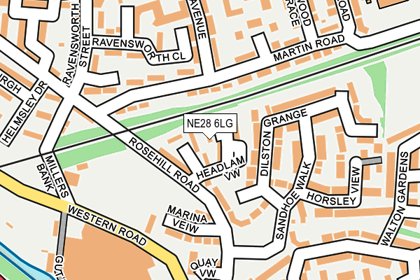 NE28 6LG map - OS OpenMap – Local (Ordnance Survey) NE28 6LG map - OS OpenMap – Local (Ordnance Survey)
