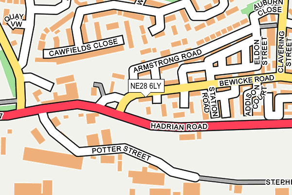 NE28 6LY map - OS OpenMap – Local (Ordnance Survey)