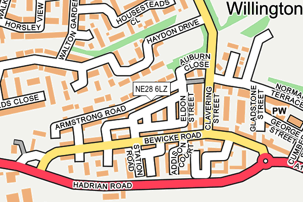NE28 6LZ map - OS OpenMap – Local (Ordnance Survey) NE28 6LZ map - OS OpenMap – Local (Ordnance Survey)