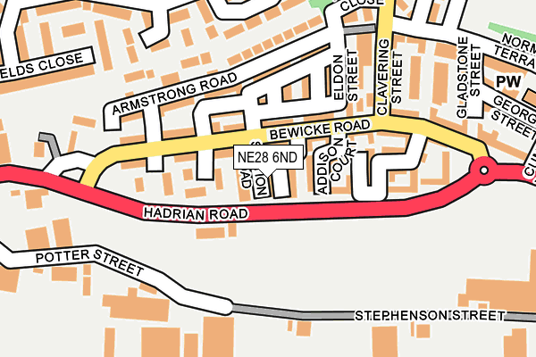 NE28 6ND map - OS OpenMap – Local (Ordnance Survey)