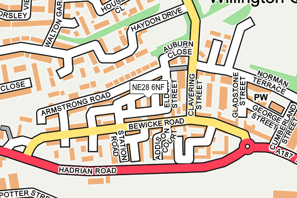 NE28 6NF map - OS OpenMap – Local (Ordnance Survey) NE28 6NF map - OS OpenMap – Local (Ordnance Survey)