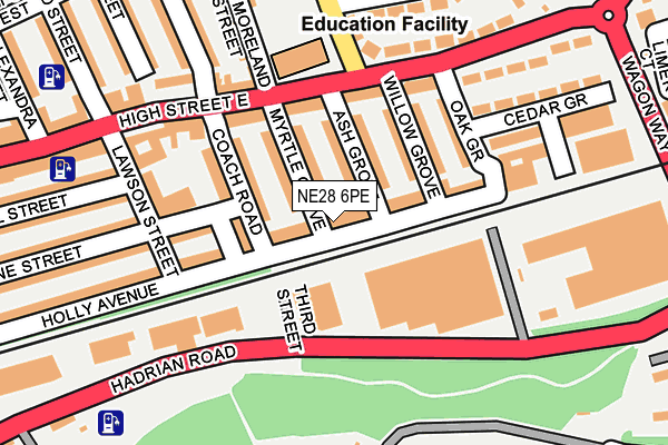 NE28 6PE map - OS OpenMap – Local (Ordnance Survey) NE28 6PE map - OS OpenMap – Local (Ordnance Survey)
