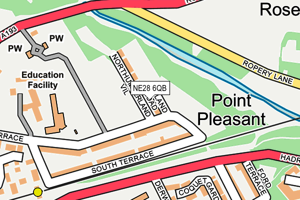 NE28 6QB map - OS OpenMap – Local (Ordnance Survey) NE28 6QB map - OS OpenMap – Local (Ordnance Survey)