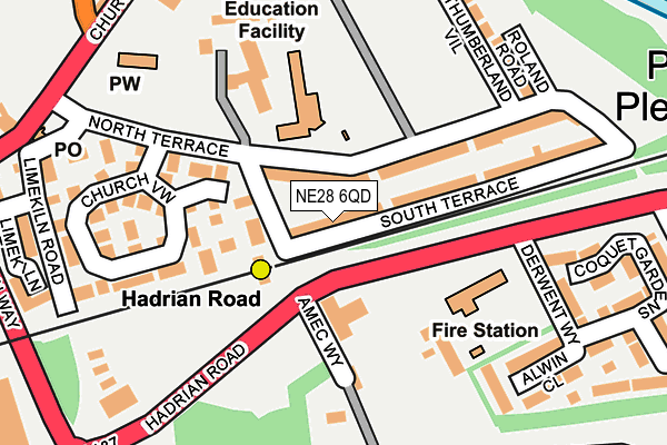 NE28 6QD map - OS OpenMap – Local (Ordnance Survey)