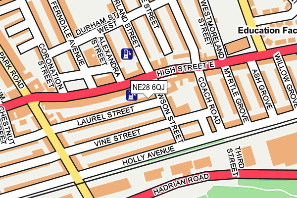 NE28 6QJ map - OS OpenMap – Local (Ordnance Survey) NE28 6QJ map - OS OpenMap – Local (Ordnance Survey)