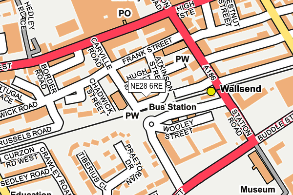 NE28 6RE map - OS OpenMap – Local (Ordnance Survey)