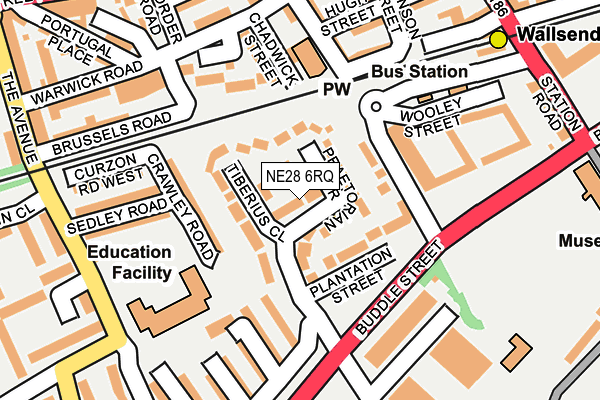 NE28 6RQ map - OS OpenMap – Local (Ordnance Survey)