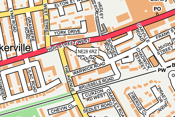 NE28 6RZ map - OS OpenMap – Local (Ordnance Survey) NE28 6RZ map - OS OpenMap – Local (Ordnance Survey)