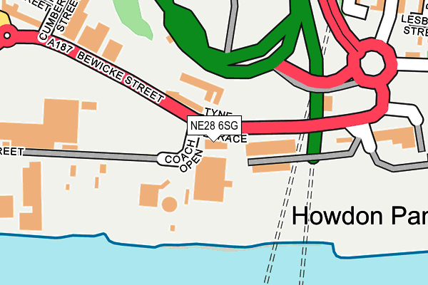 NE28 6SG map - OS OpenMap – Local (Ordnance Survey) NE28 6SG map - OS OpenMap – Local (Ordnance Survey)