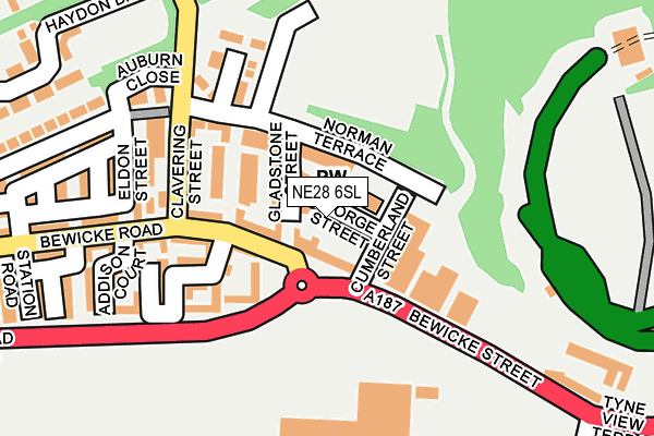 NE28 6SL map - OS OpenMap – Local (Ordnance Survey) NE28 6SL map - OS OpenMap – Local (Ordnance Survey)