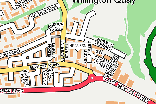 NE28 6SN map - OS OpenMap – Local (Ordnance Survey) NE28 6SN map - OS OpenMap – Local (Ordnance Survey)
