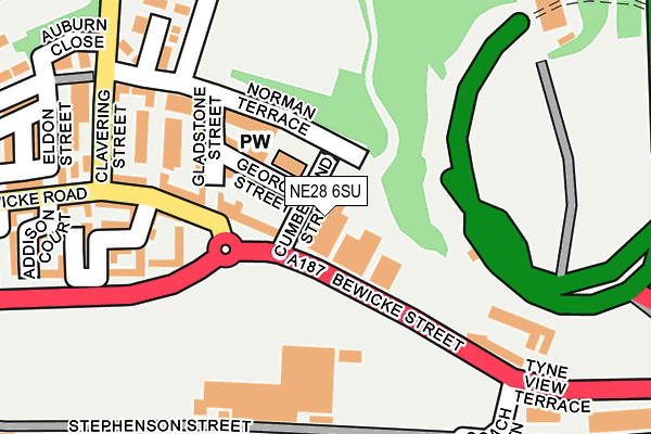 NE28 6SU map - OS OpenMap – Local (Ordnance Survey) NE28 6SU map - OS OpenMap – Local (Ordnance Survey)