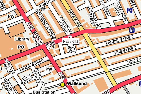 NE28 6TJ map - OS OpenMap – Local (Ordnance Survey)