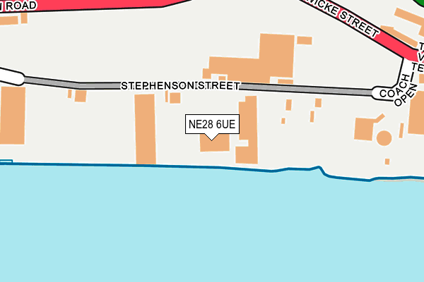NE28 6UE map - OS OpenMap – Local (Ordnance Survey)