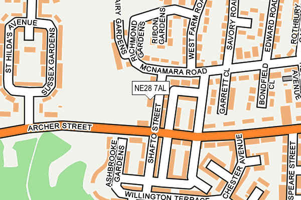 NE28 7AL map - OS OpenMap – Local (Ordnance Survey) NE28 7AL map - OS OpenMap – Local (Ordnance Survey)