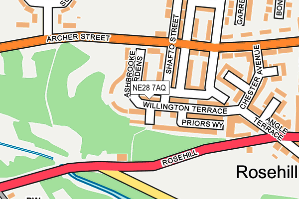 NE28 7AQ map - OS OpenMap – Local (Ordnance Survey) NE28 7AQ map - OS OpenMap – Local (Ordnance Survey)