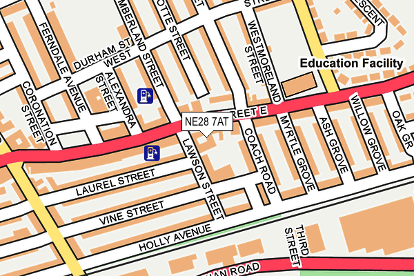 NE28 7AT map - OS OpenMap – Local (Ordnance Survey) NE28 7AT map - OS OpenMap – Local (Ordnance Survey)