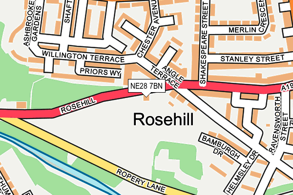 NE28 7BN map - OS OpenMap – Local (Ordnance Survey) NE28 7BN map - OS OpenMap – Local (Ordnance Survey)