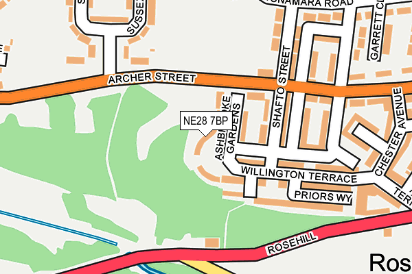 NE28 7BP map - OS OpenMap – Local (Ordnance Survey) NE28 7BP map - OS OpenMap – Local (Ordnance Survey)