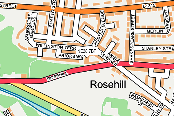 NE28 7BT map - OS OpenMap – Local (Ordnance Survey) NE28 7BT map - OS OpenMap – Local (Ordnance Survey)