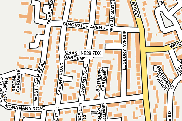 NE28 7DX map - OS OpenMap – Local (Ordnance Survey) NE28 7DX map - OS OpenMap – Local (Ordnance Survey)