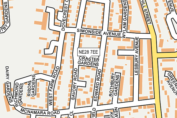 NE28 7EE map - OS OpenMap – Local (Ordnance Survey) NE28 7EE map - OS OpenMap – Local (Ordnance Survey)