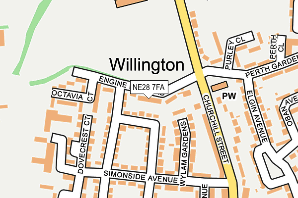 NE28 7FA map - OS OpenMap – Local (Ordnance Survey) NE28 7FA map - OS OpenMap – Local (Ordnance Survey)