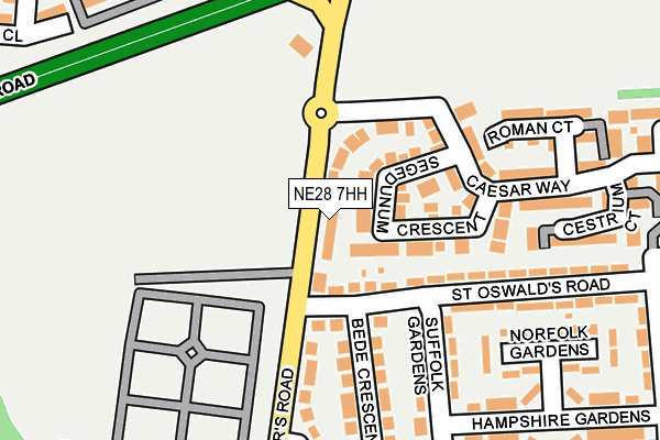 NE28 7HH map - OS OpenMap – Local (Ordnance Survey) NE28 7HH map - OS OpenMap – Local (Ordnance Survey)