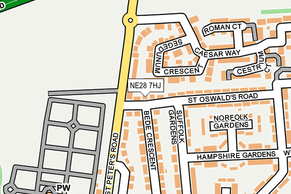 NE28 7HJ map - OS OpenMap – Local (Ordnance Survey)