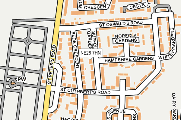 NE28 7HN map - OS OpenMap – Local (Ordnance Survey) NE28 7HN map - OS OpenMap – Local (Ordnance Survey)